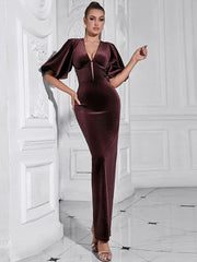 Backless Puff Lantern Sleeve Maxi Dress Mssaz Desses