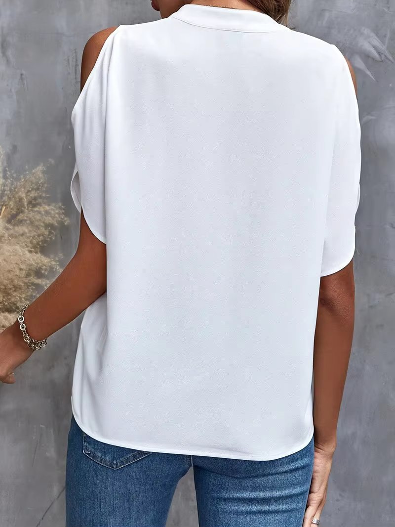 Elegant Off Shoulder Trend Loose Short Sleeve Shirts Tops Mssza