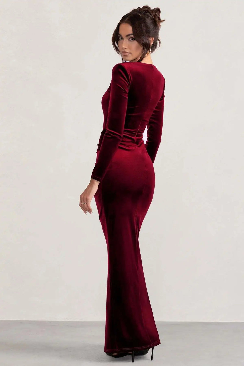 Velvet Elastic Tight Long Sleeved Dress Mssaz Desses