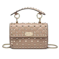 Sheepskin Leather Rivet Chain Leather Designer Shoulder Bags Mssza