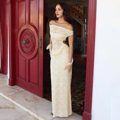 Lace Hollow Out Sleeveless Bodycon Maxi Dress Mssaz Desses