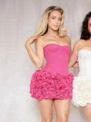 Red Flower Strapless Luxury Party Dress Mssaz Desses