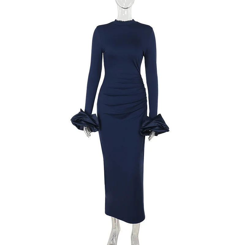 Bubble Long Sleeved Maxi Dress Mssaz Desses