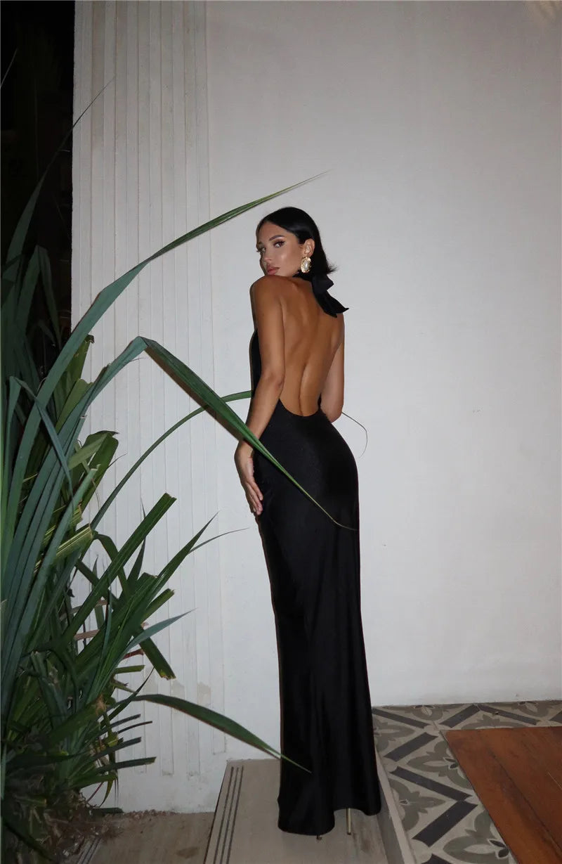 Halter Neck Maxi Dress Mssaz Desses