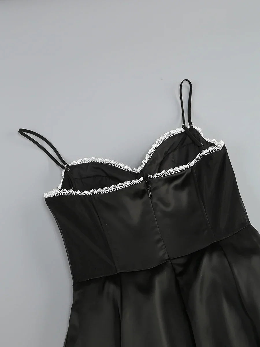Solid Fit And Flare Spaghetti Strap Mini Dress Mssaz Desses