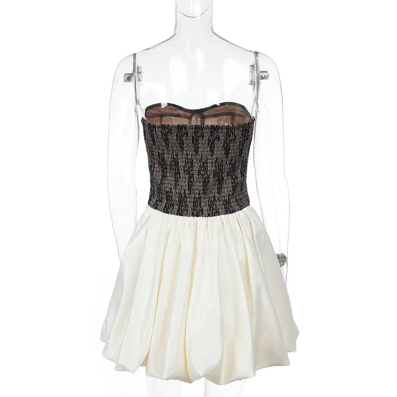 Patchwork Lace Black Backless Dress Mssaz Desses