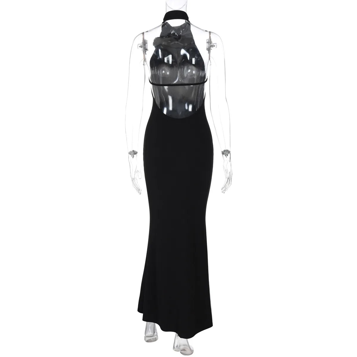 Halter Flower Backless Maxi Dress Mssaz Desses
