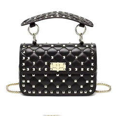 Sheepskin Leather Rivet Chain Leather Designer Shoulder Bags Mssza
