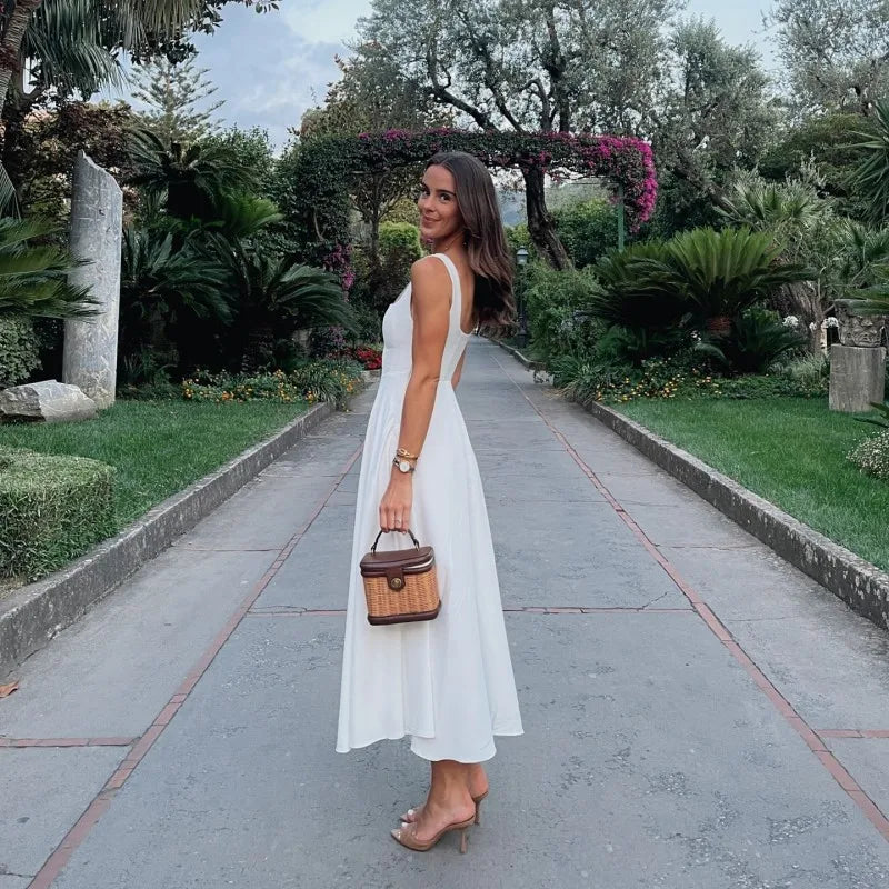 Black Maxi Dress Square Neck Spaghetti Straps Mssaz Desses