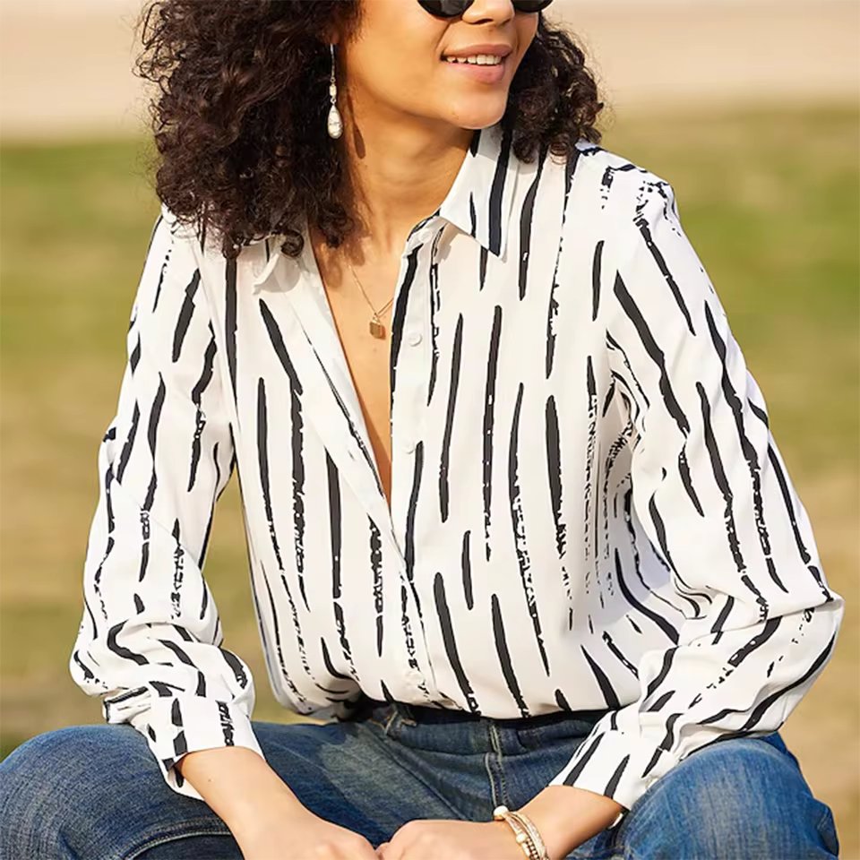 3D Floral Lapel Shirt with Relaxed Comfort Fit Mssza