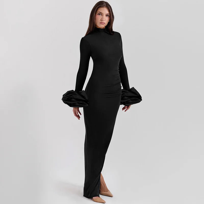 Bubble Long Sleeved Maxi Dress Mssaz Desses