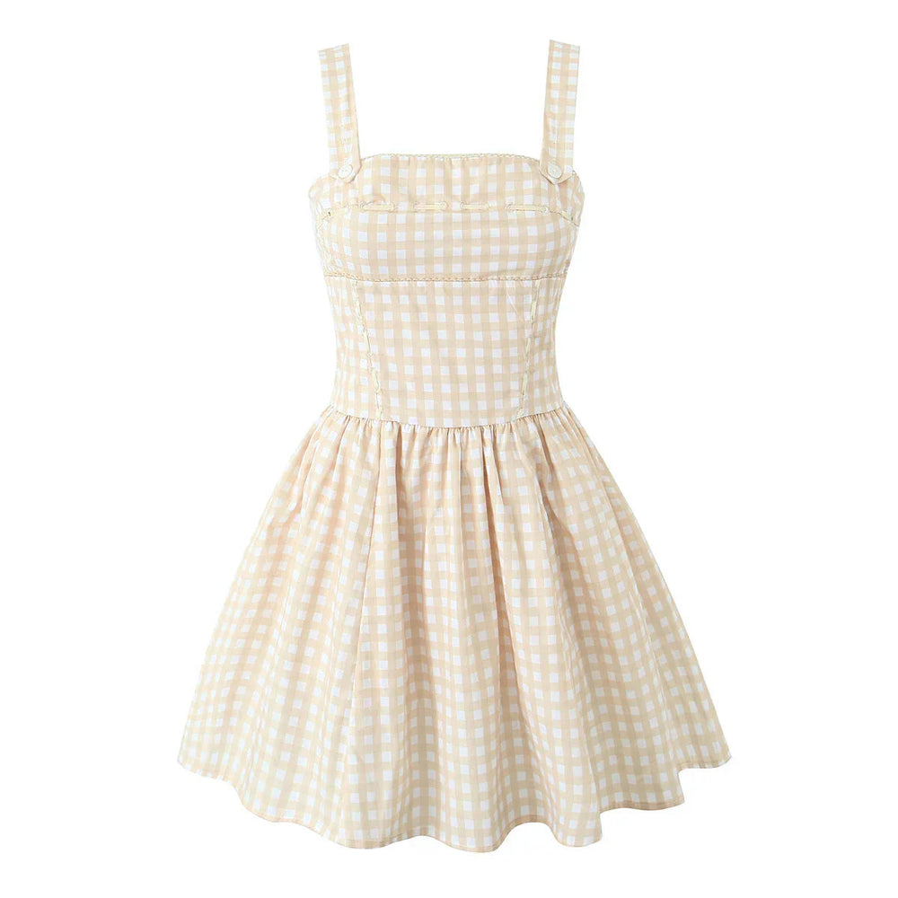 Cross Ribbon Folds Hem Ball Gown Swing Mini Dress Mssaz Desses