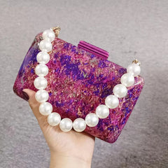 Acrylic Beaded Luxury Shoulder Clutch Mssza