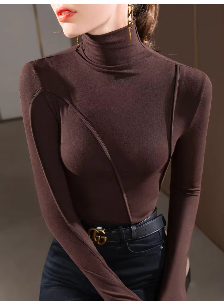 Turtleneck All-match Slim Long Sleeve T-shirt Mssza