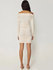 One Shoulder Pleated Mini Dress Mssaz Desses