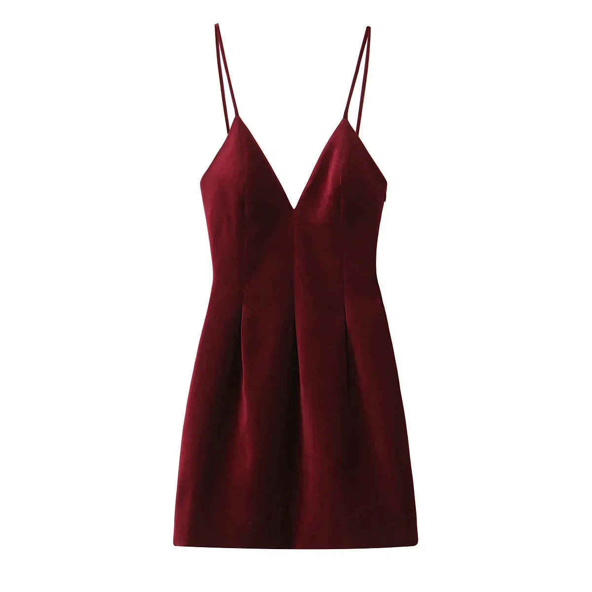 Red Velvet Spaghettis Strap Mini Dress Mssaz Desses