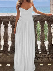 Pleated Maxi Dress Mssaz Desses