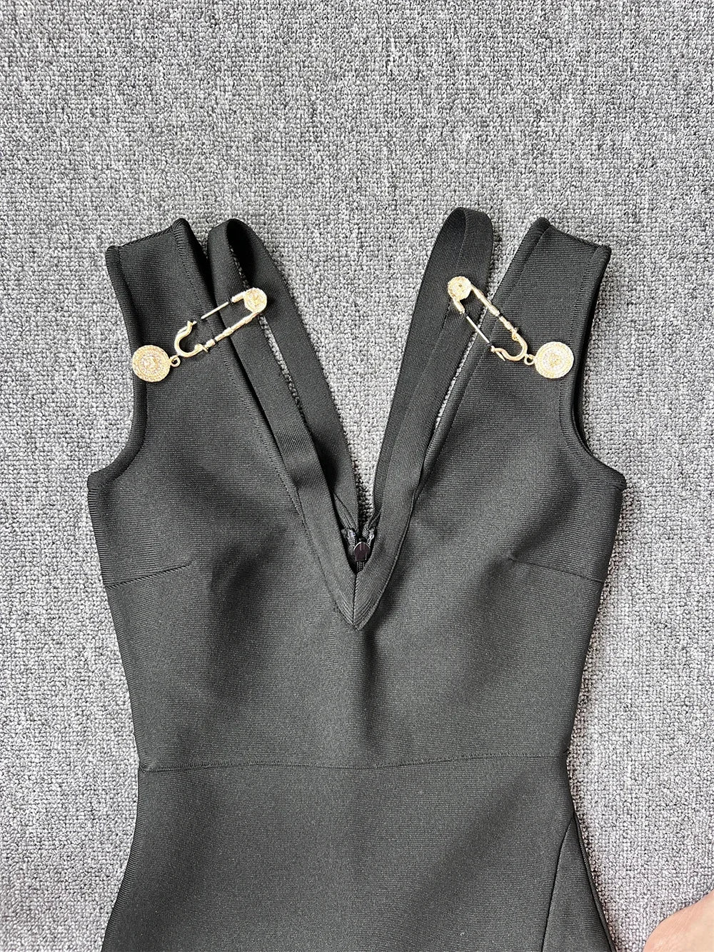 Sleeveless V Neck Bandage Long Dress Mssaz Desses