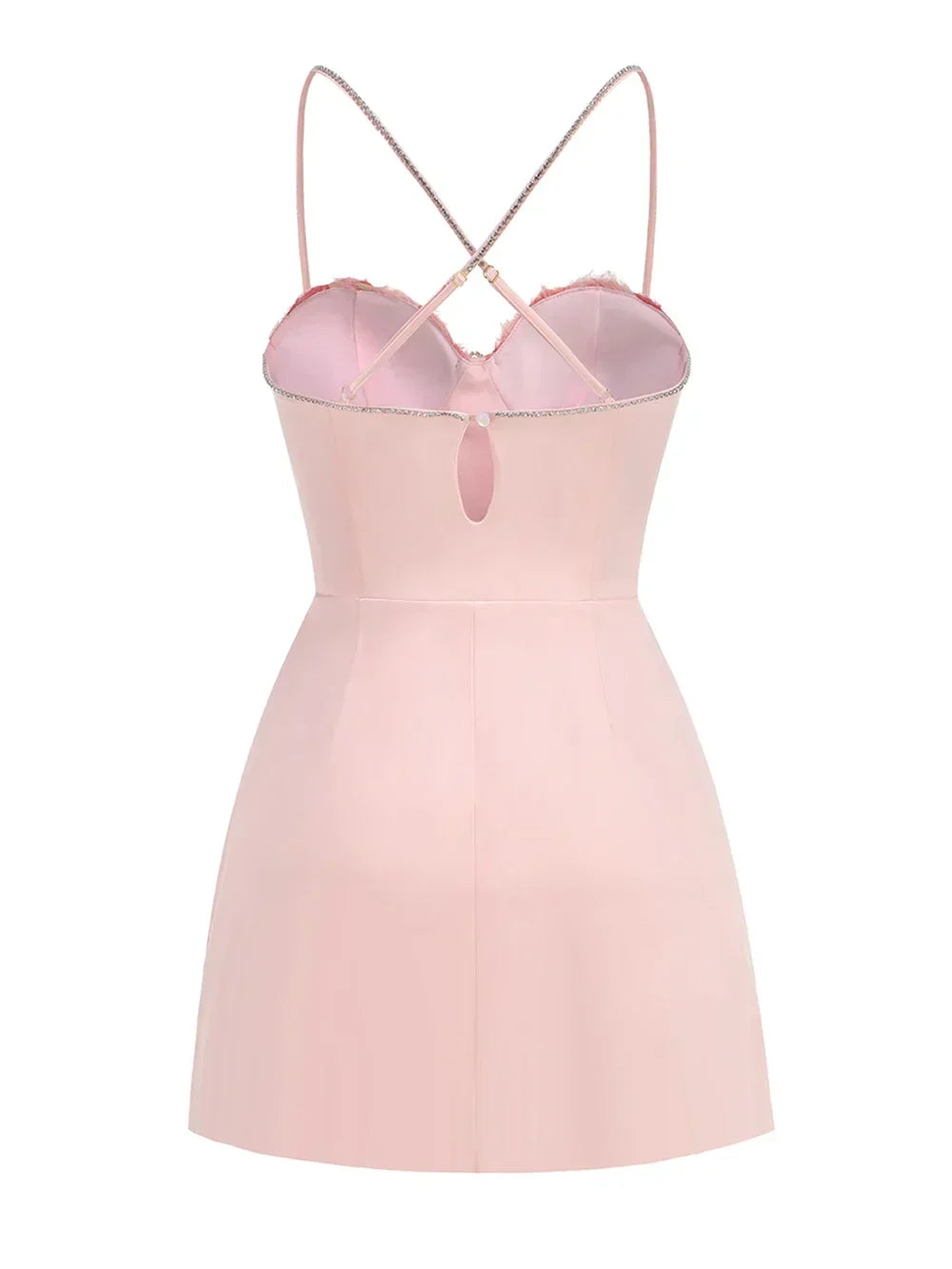 3D Flower Spaghetti Strap Party Mini Dress Mssaz Desses