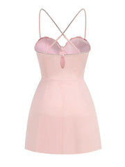 3D Flower Spaghetti Strap Party Mini Dress Mssaz Desses