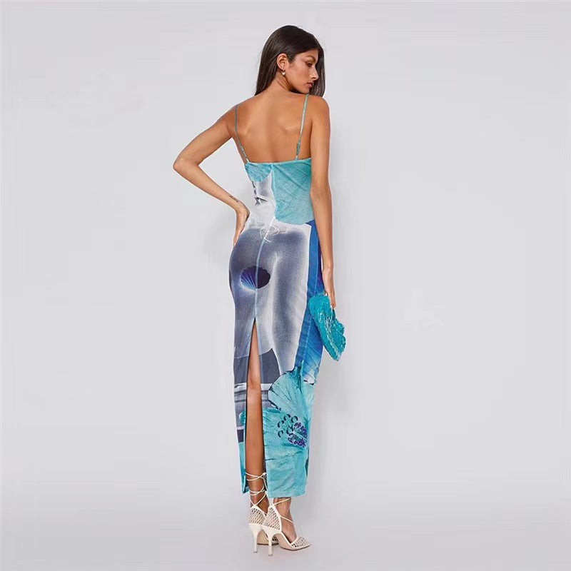 Blue Boho Printed Yellow Sundress Mssaz Desses