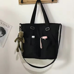 Casual Waterproof Large Capacity Tote Bag with Frog Mssza