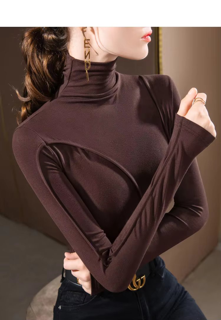 Turtleneck All-match Slim Long Sleeve T-shirt Mssza