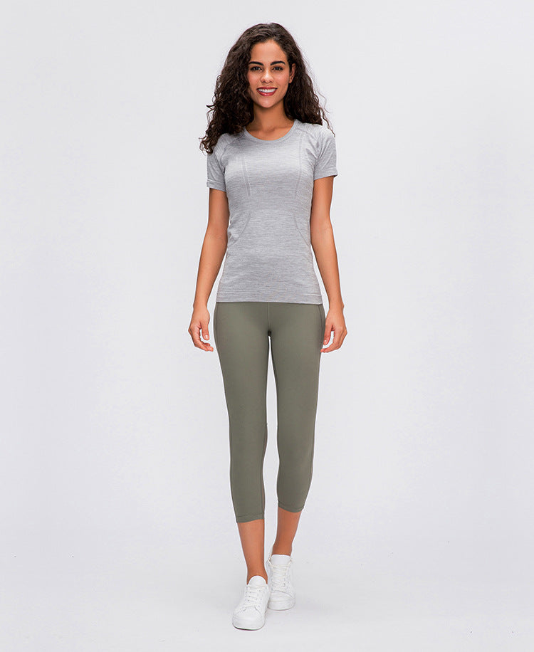 Seamless Slim Fit workout gym short sleeve shirts Mssza