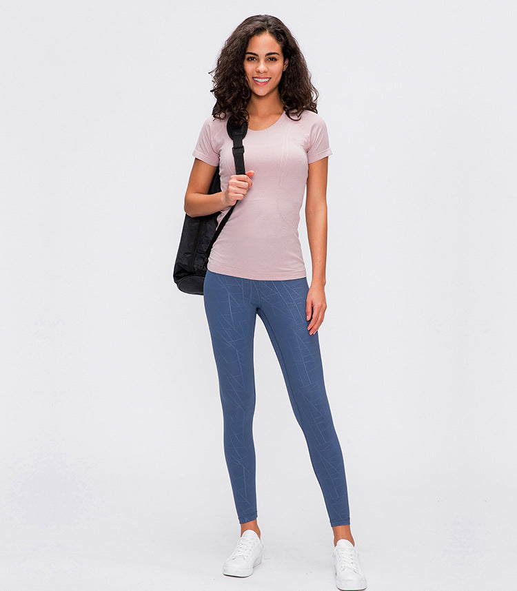 Seamless Slim Fit workout gym short sleeve shirts Mssza