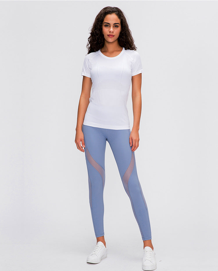 Seamless Slim Fit workout gym short sleeve shirts Mssza