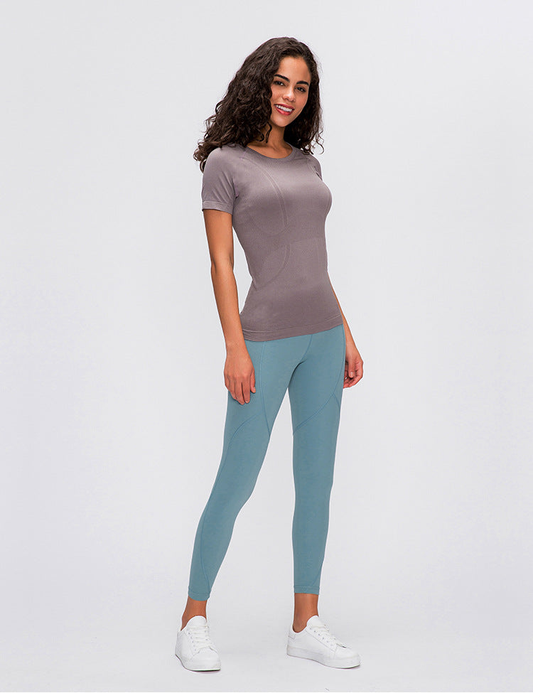 Seamless Slim Fit workout gym short sleeve shirts Mssza
