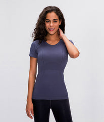 Seamless Slim Fit workout gym short sleeve shirts Mssza