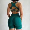 Seamless Sport Bra High Waist Sports Shorts Gym Fitness Sleeveless Workout Suit Mssza