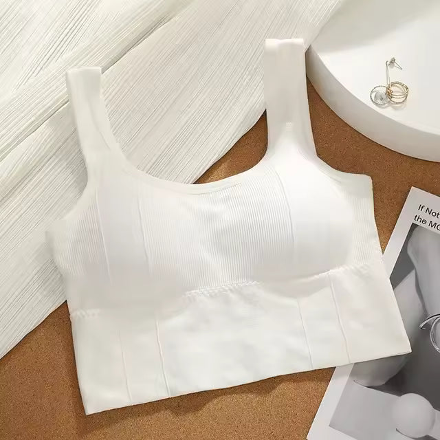 Seamless Wire Free Comfortable Padded Support Yoga Workout Sports Cropped Tops Mssza