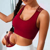 Seamless With Eight Straps Cross Solid Color High Elastic Sports Bra Mssza