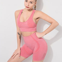 Seamless Yoga Set Gym Bra Top High Waist Push Up Leggings Sports Suits Mssza