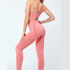 Seamless Yoga Sportswear Gym Fitness Bra Top High Waist Sports Suits Mssza