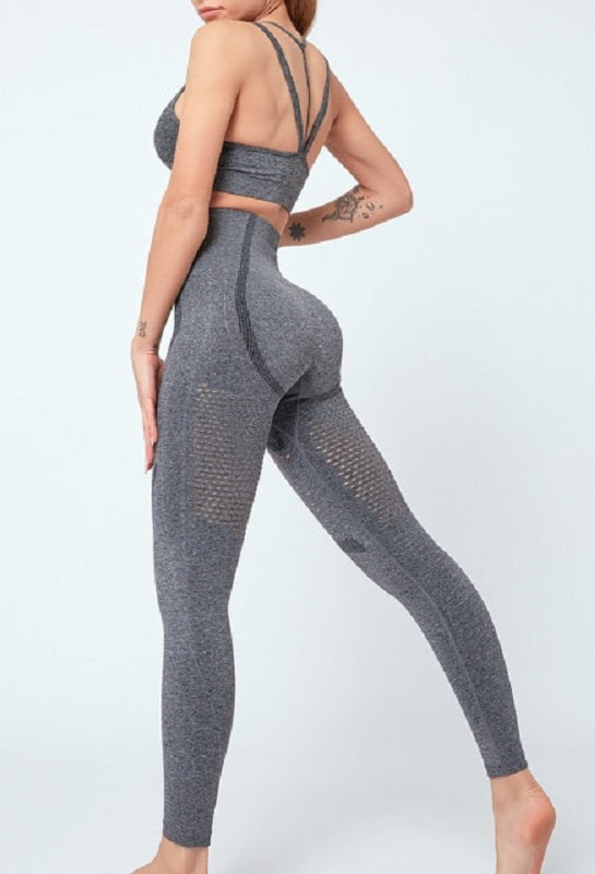 Seamless Yoga Sportswear Gym Fitness Bra Top High Waist Sports Suits Mssza