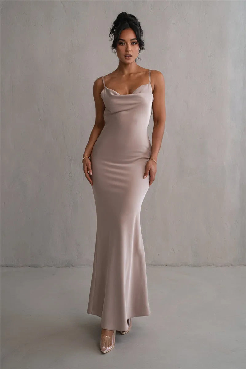 Floral Draped Open Back Spaghetti Strap Maxi Dress Mssaz Desses