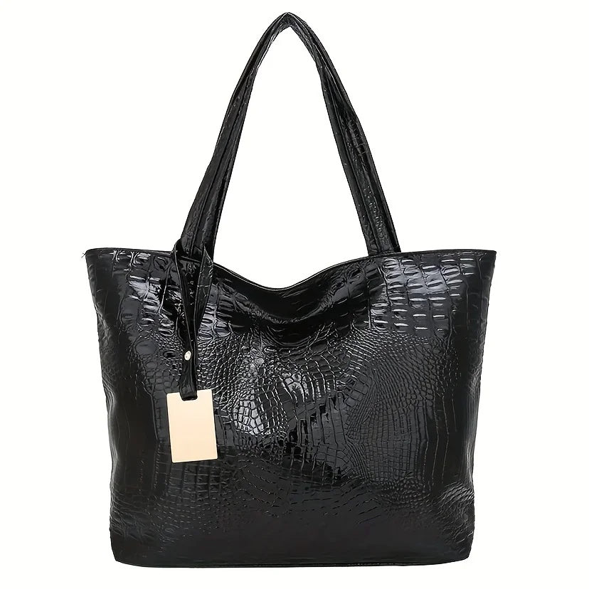 Crocodile Large Capacity PU Leather lady Tote Handbags Mssza
