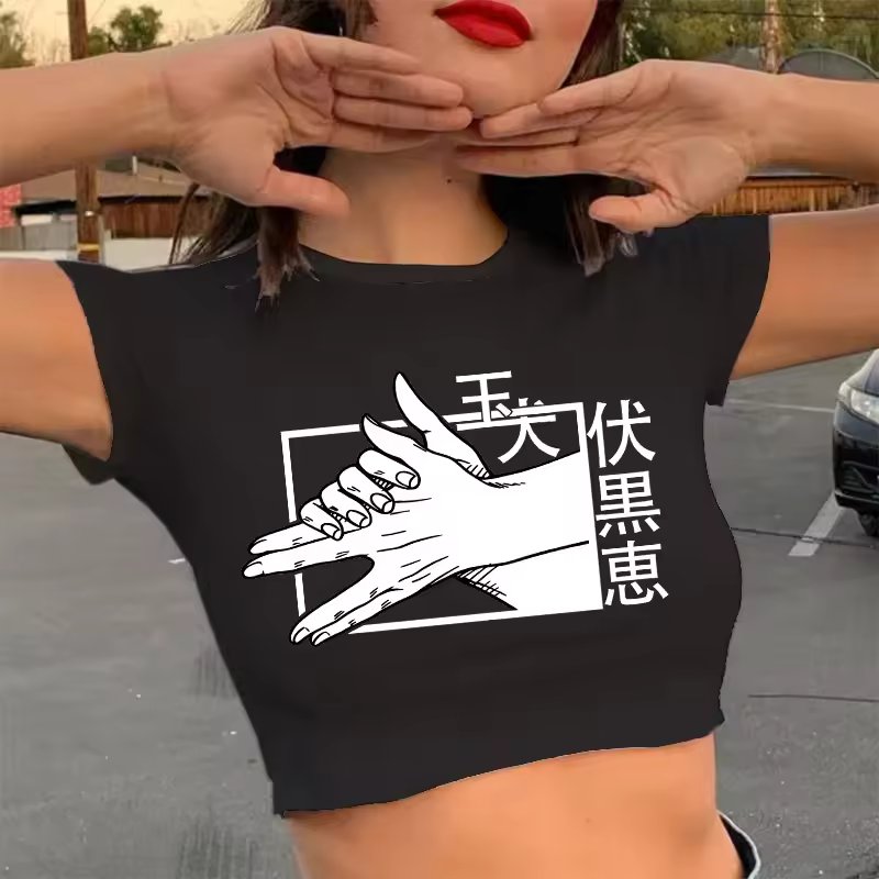 Hip Hop Crop Top Jujutsu Kaisen Anime Tee Mssza