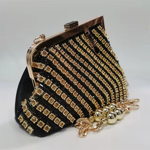Latest Irregular Diamond Rhinestone Large Capacity Clutch Mssza