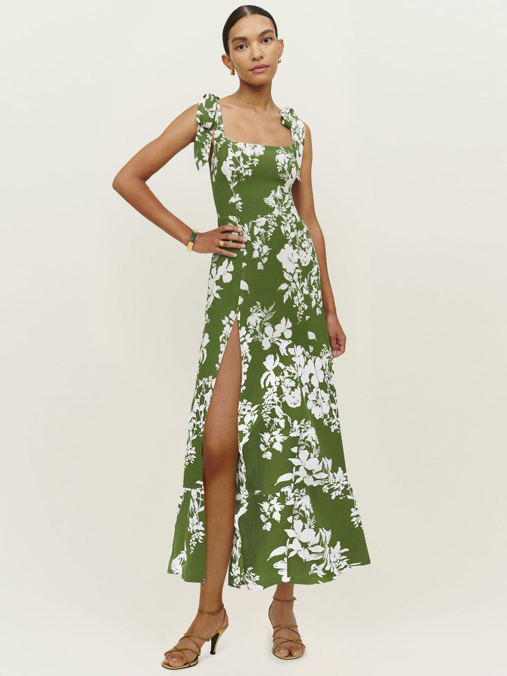 Green Basic Vintage Beach Tank Elegant Retro Floral Long Vestidos Belt Yellow Mssaz Desses