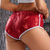 Sequin Bead Stretch Outdoor Leisure Sports Fitness Cool Breathable Shorts Mssza