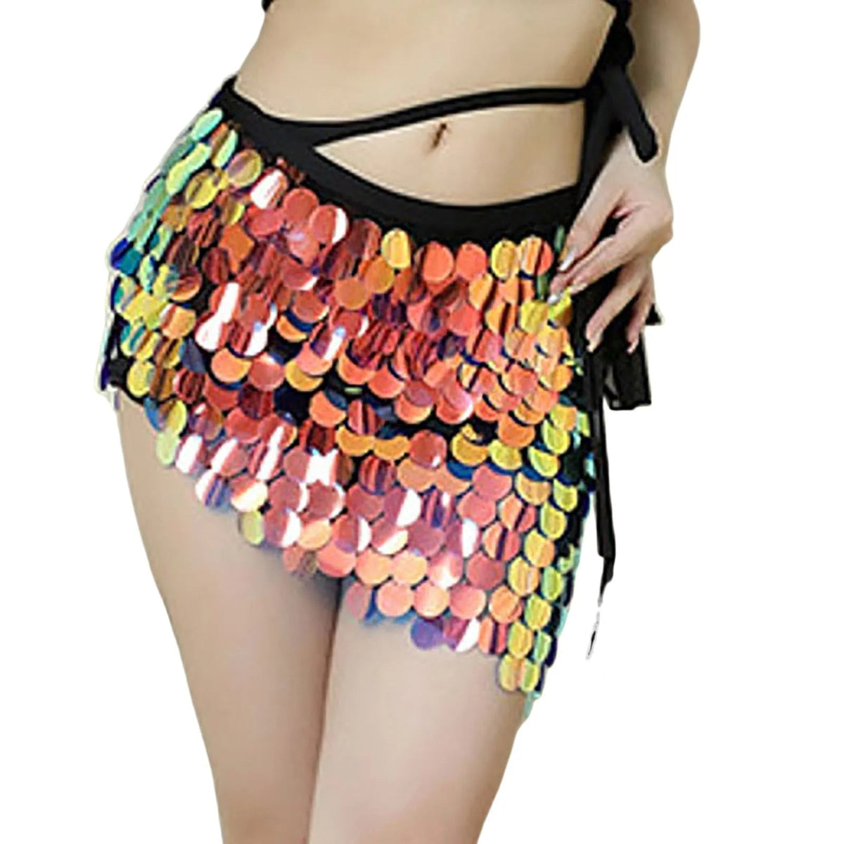 Sequin Tassel Belt Oriental Elegant And Vintage Hip Scarf Mini Skirts Mssza