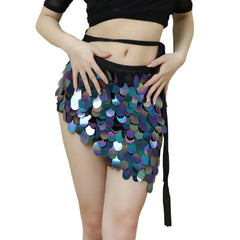 Sequin Tassel Belt Oriental Elegant And Vintage Hip Scarf Mini Skirts Mssza