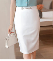 Sequined Natural High Waisted Pencil Elegant And Vintage Midi Skirts Mssza