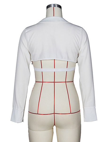 Crop Top Cut Out Shirt Long Sleeve Tops Mssza