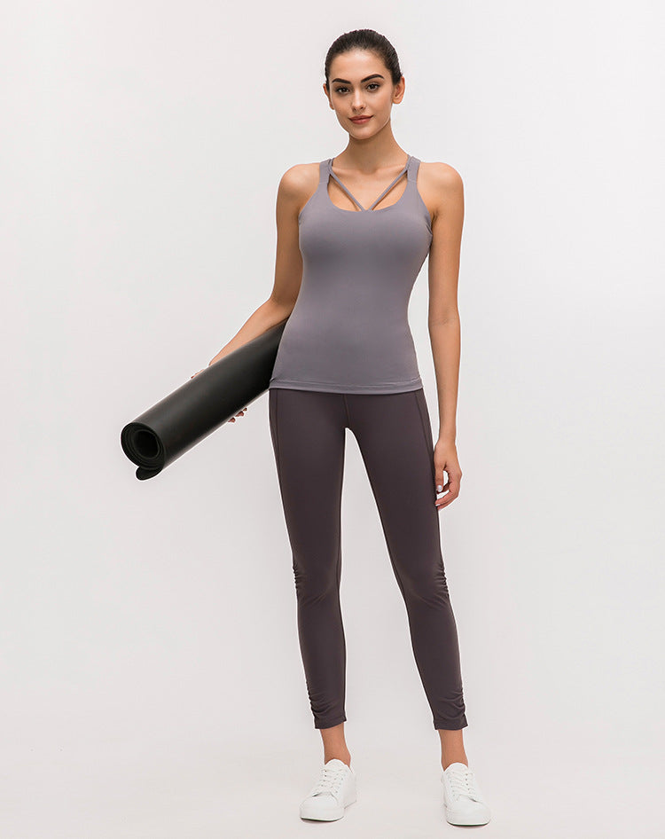 Cross Back Sport Fitness Tank Tops Mssza