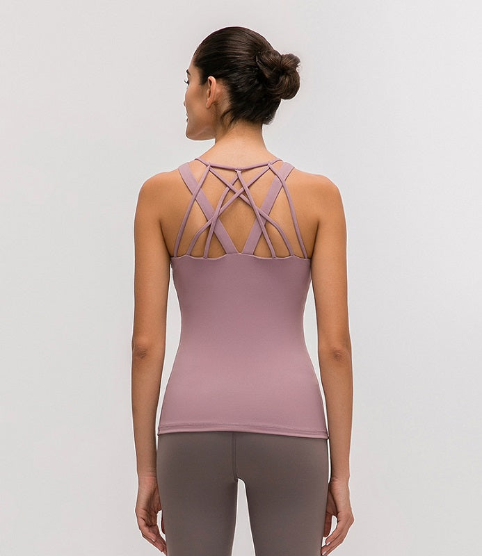 Cross Back Sport Fitness Tank Tops Mssza